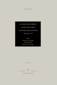 Imagen de portada: Author and Subject Cumulative Index, Including Tables of Contents: Subject and Author Cumulative Index, Volumes 1-24 9780125330251