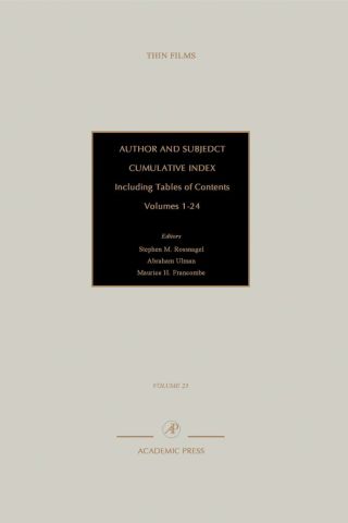 Cover image: Author and Subject Cumulative Index, Including Tables of Contents: Subject and Author Cumulative Index, Volumes 1-24 9780125330251