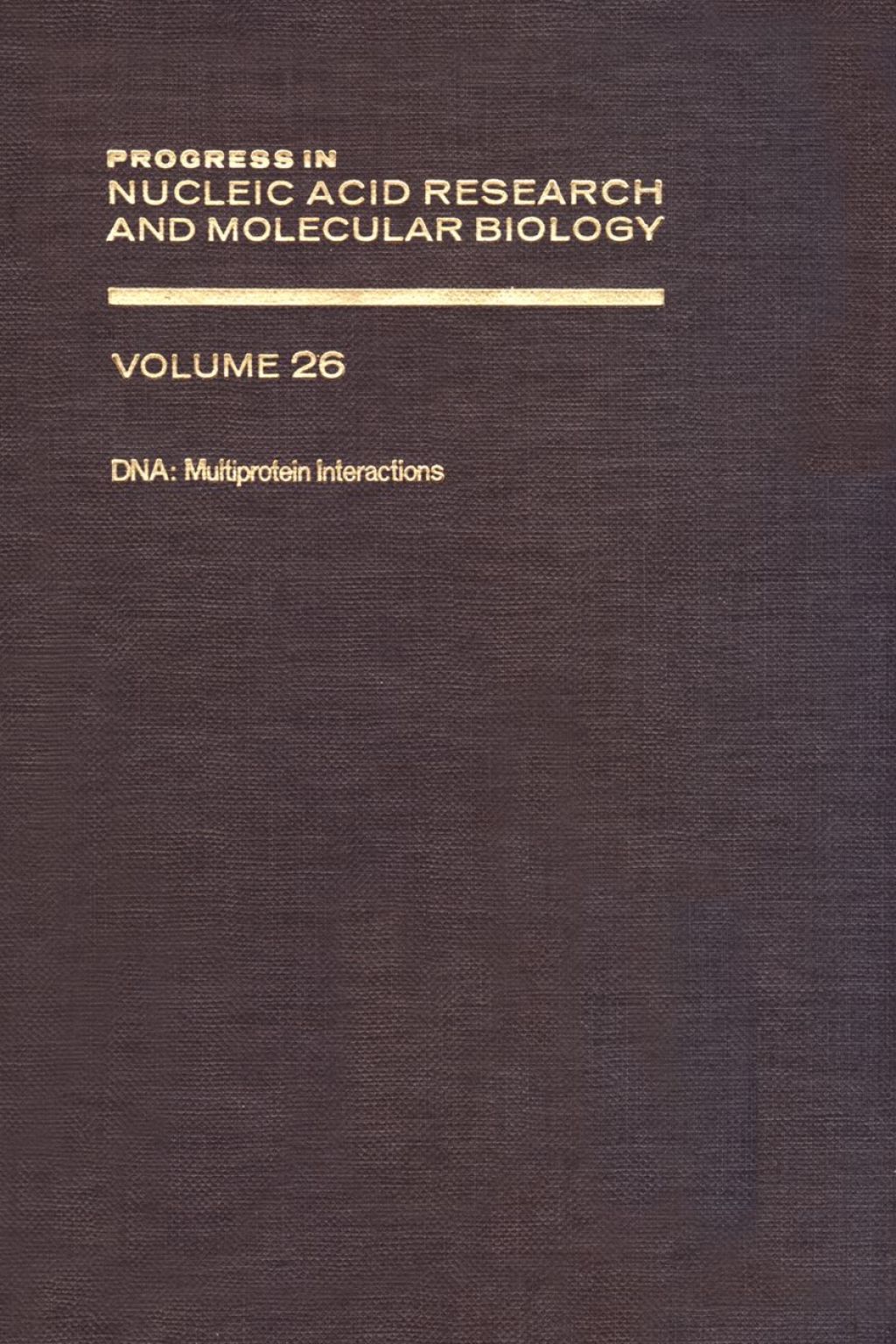 PROG NUCLEIC ACID RES&MOLECULAR BIO V26