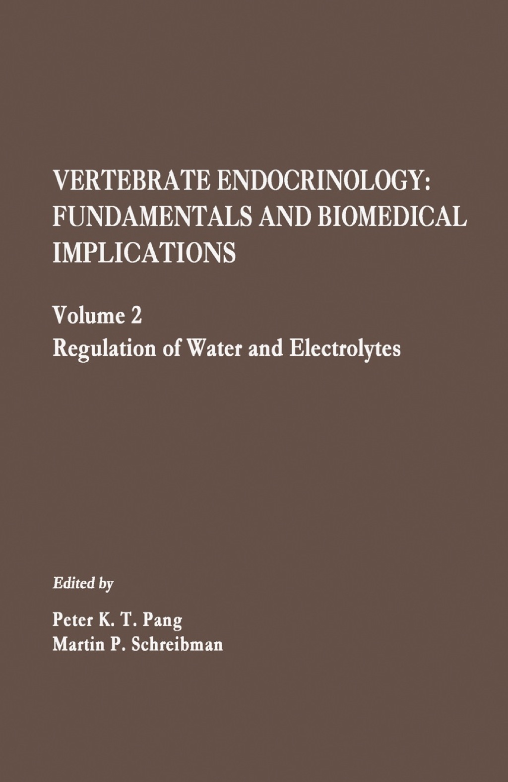 Regulation of Water and Electrolytes 1st Edition