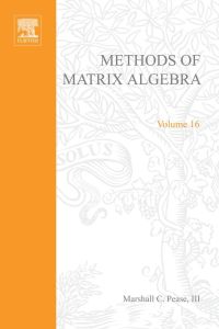 Titelbild: Methods of matrix algebra 9780125488501