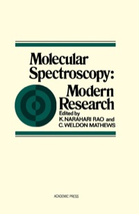 Cover image: Molecular Spectroscopy: Modern Research 1st edition 9780125806404
