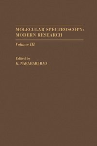 Cover image: Molecular Spectroscopy: Modern Research V3 1st edition 9780125806435