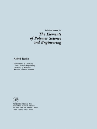 Cover image: Solution Manual for The Elements of Polymer Science and Engineering 1st edition 9780126016826