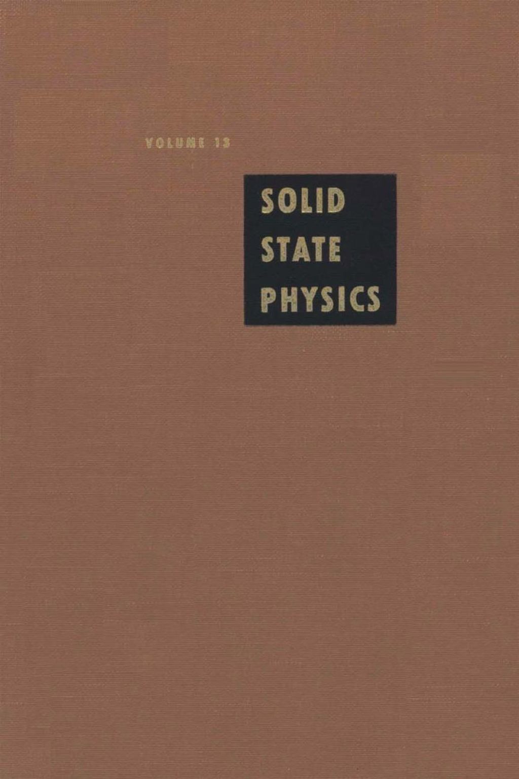 Solid State Physics V13 (eBook)