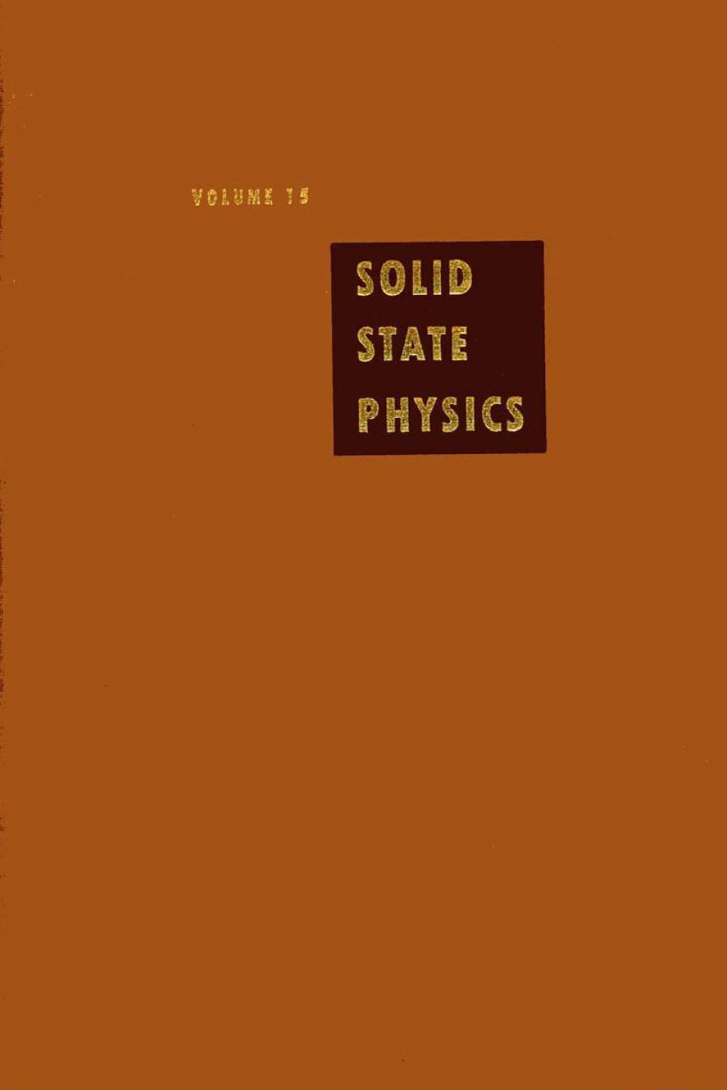 Solid State Physics V15 (eBook)