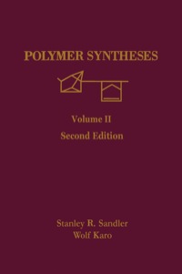 Imagen de portada: Polymer Syntheses 2nd edition 9780126185126