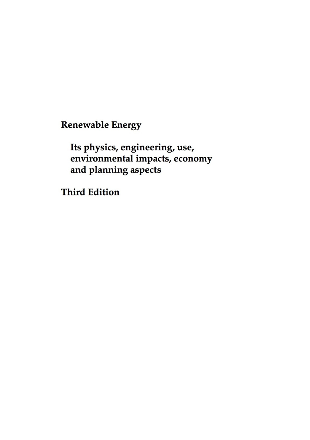 Renewable Energy 3rd Edition
    Newer Edition Available