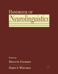 Imagen de portada: Handbook of Neurolinguistics 9780126660555