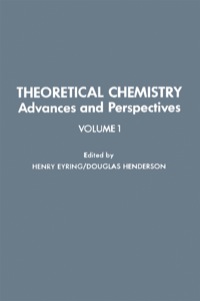 صورة الغلاف: Theoretical Chemistry Advances and Perspectives 9780126819014