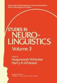 صورة الغلاف: Studies in Neurolinguistics 9780127463032