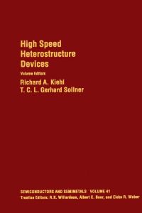 صورة الغلاف: High Speed Heterostructure Devices 9780127521411