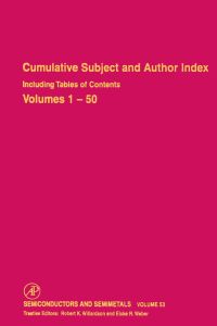 Cover image: Cumulative Subject and Author Index Including Tables of Contents, Volumes 1-50 9780127521619