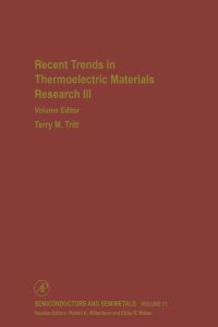 表紙画像: Recent Trends in Thermoelectric Materials Research: Part Three: Part Three 9780127521800