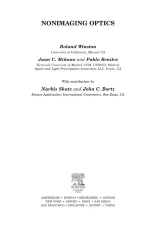 Cover image: Nonimaging Optics 9780127597515