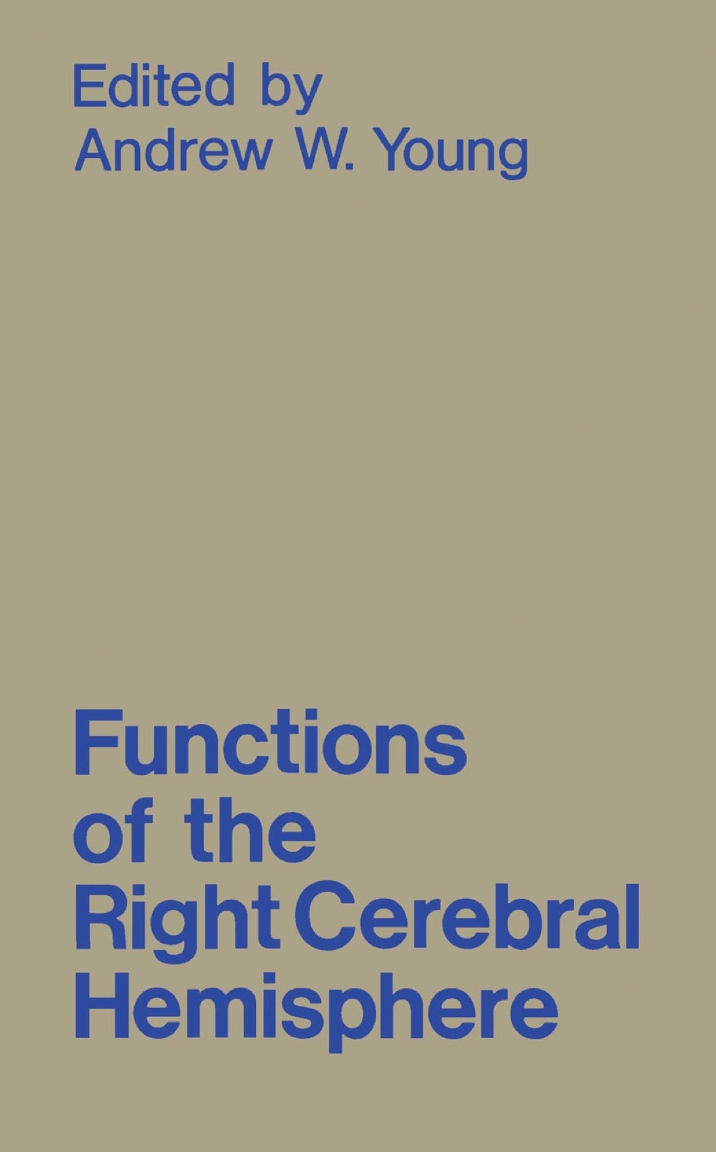 Functions of the Right Cerebral Hemisphere 1st Edition