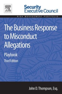 Cover image: The Business Response to Misconduct Allegations: Playbook 3rd edition 9780128008416