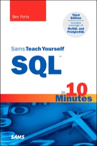 Cover image: Sams Teach Yourself SQL in 10 Minutes 3rd edition 9780132173889