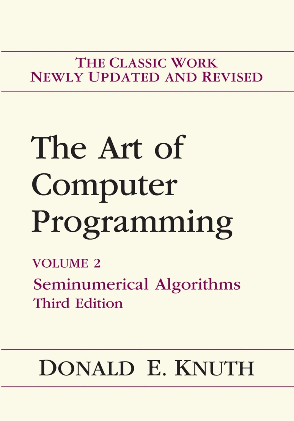 The Art of Computer Programming Seminumerical Algorithms 3rd Edition