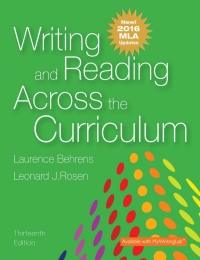 Cover image: Writing and Reading Across the Curriculum 13th edition 9780133999013
