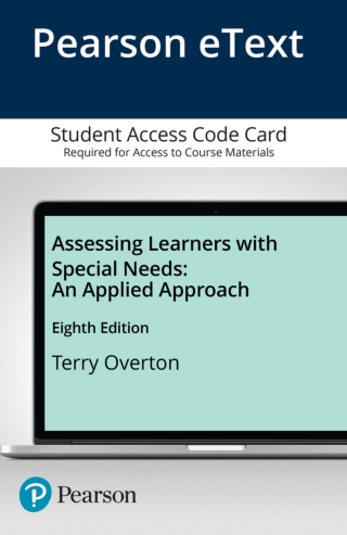 Cover image: Assessing Learners with Special Needs: An Applied Approach -- Enhanced Pearson eText 8th edition 9780134019499