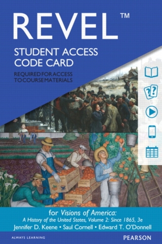 Cover image: Revel Access Code for Visions of America: A History of the United States, Volume 2 3rd edition 9780134074405