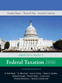 Cover image: Pearson's Federal Taxation 2016 Comprehensive 29th edition 9780134105901