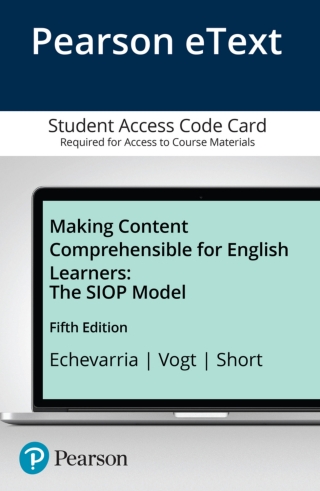 Cover image: Making Content Comprehensible for English Learners: The SIOP Model -- Enhanced Pearson eText 5th edition 9780134114958
