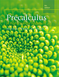 Cover image: Precalculus: A Right Triangle Approach 5th edition 9780321969552