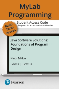 Cover image: MyLab Programming with Pearson eText Access Code for Java Software Solutions 9th edition 9780134448350
