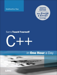 Imagen de portada: C++ in One Hour a Day, Sams Teach Yourself 8th edition 9780134449203