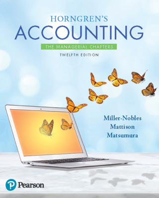 Cover image: Horngren's Accounting: The Managerial Chapters 12th edition 9780134486826