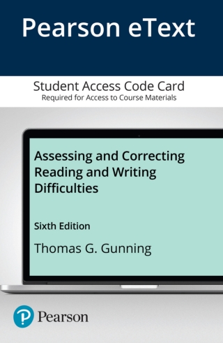 Cover image: Assessing and Correcting Reading and Writing Difficulties -- Enhanced Pearson eText 6th edition 9780134516554