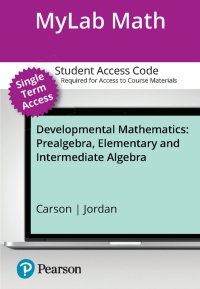 Cover image: Single Term MyLab Math Access Code for Developmental Mathematics 1st edition 9780134582405