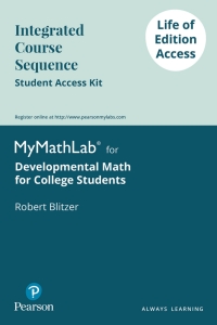 Cover image: MyLab Math Access Code (up to 24 months) for Developmental Mathematics 1st edition 9780134582672
