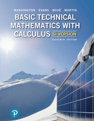 Cover image: Basic Technical Mathematics with Calculus, SI Version 11th edition 9780135309476
