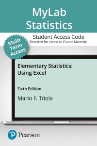 Cover image: MyLab Statistics with Pearson eText Access Code (24 Months) for Elementary Statistics Using Excel 6th edition 9780134748849