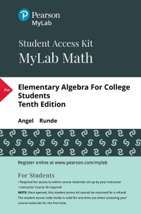 Cover image: MyLab Math with Pearson eText Access Code (24 Months) for Elementary Algebra for College Students 10th edition 9780134766768