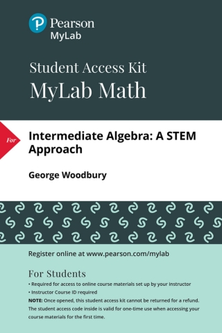 Cover image: MyLab Math with Pearson eText Access Code (24 Months) for Intermediate Algebra: A STEM Approach 1st edition 9780134782300