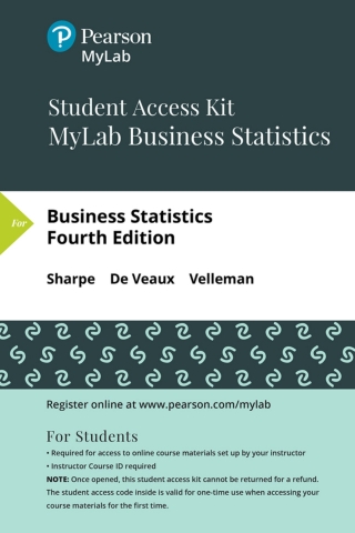 Cover image: MyLab Statistics with Pearson eText Access Code (24 Months) for Business Statistics 4th edition 9780134783031