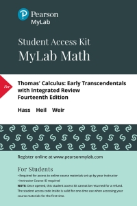 Cover image: MyLab Math with Pearson eText Access Code (24 Months) for Thomas' Calculus 14th edition 9780134786254