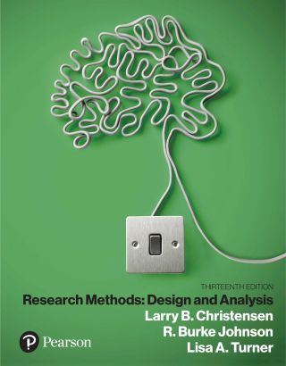 Cover image: Research Methods, Design, and Analysis 13th edition 9780135719305