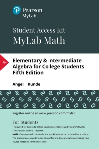 Cover image: MyLab Math with Pearson eText Access Code (24 Months) for Elementary and Intermediate Algebra for College Students 5th edition 9780134795294