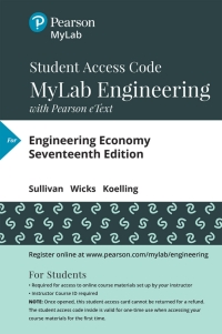 Cover image: MyLab Engineering with Pearson eText Access Code for Contemporary Engineering Economics 17th edition 9780134831671