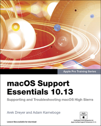 Cover image: macOS Support Essentials 10.13 - Apple Pro Training Series 1st edition 9780134854991