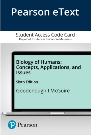 Cover image: Biology of Humans: Concepts, Applications, and Issues 6th edition 9780134874104