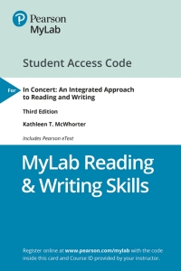 Cover image: MyLab Reading & Writing Skills with Pearson eText Access Code for In Concert 3rd edition 9780134985145