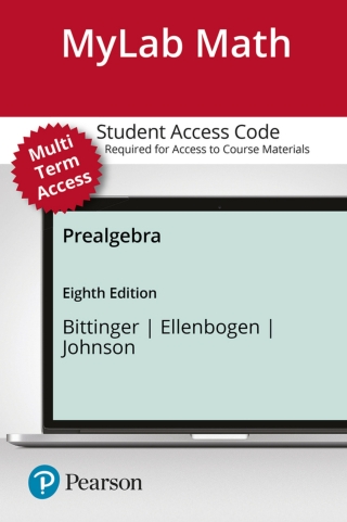 Cover image: MyLab Math with Pearson eText Access Code (24 Months) for Prealgebra 8th edition 9780135184370