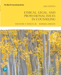 Cover image: Ethical, Legal, and Professional Issues in Counseling 6th edition 9780135183816
