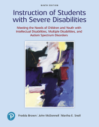 Cover image: Instruction of Students with Severe Disabilities 9th edition 9780135116340